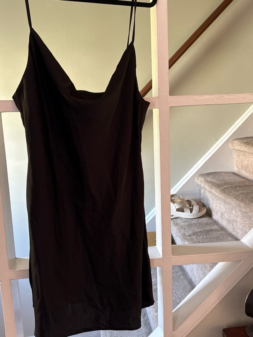 Urban Outfitters Black Cowl Neck Slip Mini Dress